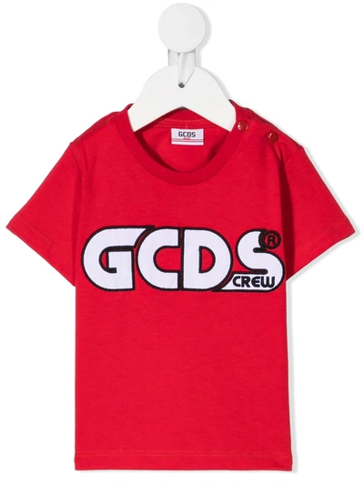 Shop Gcds Embroidered Logo T-shirt In Red