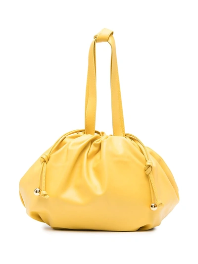 Shop Bottega Veneta Gathered-detail Tote Bag In Yellow