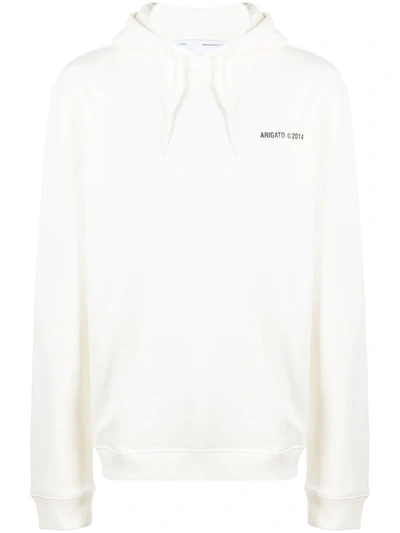 Shop Axel Arigato Logo-print Organic Cotton Hoodie In White