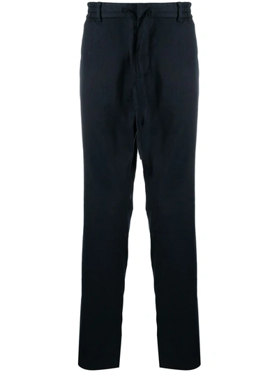 Shop Vince Mid-rise Straight-leg Trousers In Blue