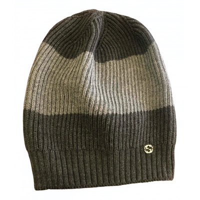 Pre-owned Gucci Wool Beanie In Grey