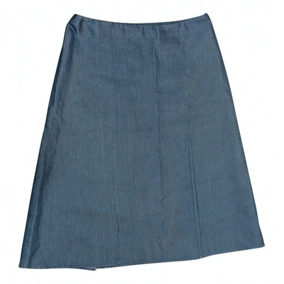 VALENTINO Pre-owned Silk Mid-length Skirt In Blue