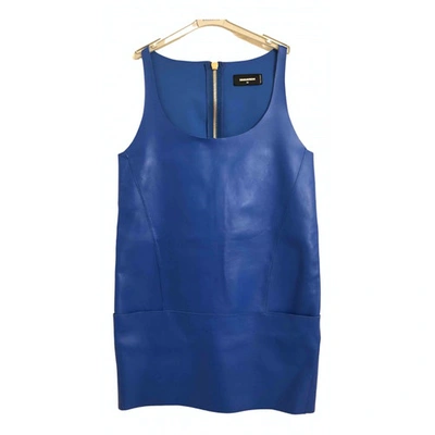 Pre-owned Dsquared2 Leather Dress In Blue