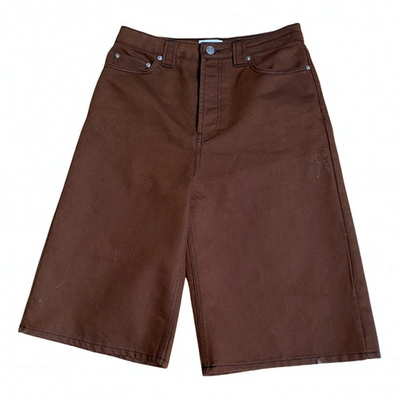 Pre-owned Ganni Spring Summer 2020 Brown Cotton Shorts