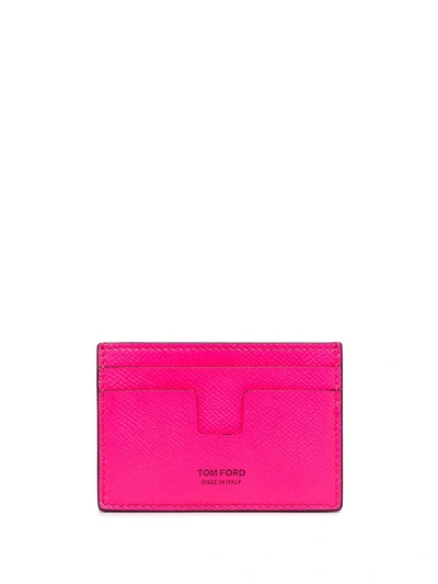 Shop Tom Ford Logo Stamp Cardholder In Pink