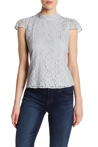 Shop Vertigo Cap Sleeve Lace Blouse In Cloudburst