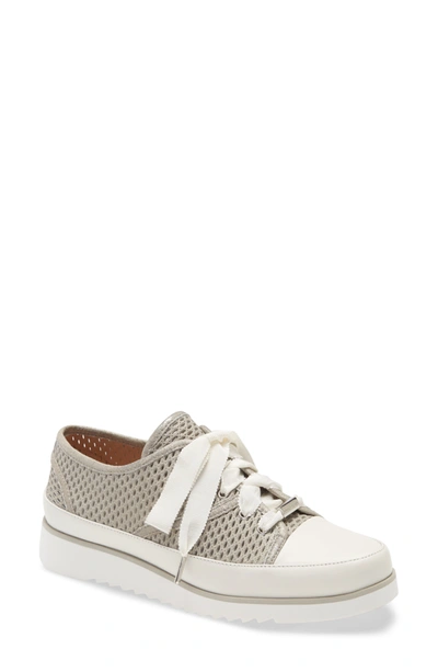 Shop Donald Pliner Flipp Mixed Media Sneaker In Pewter Leather