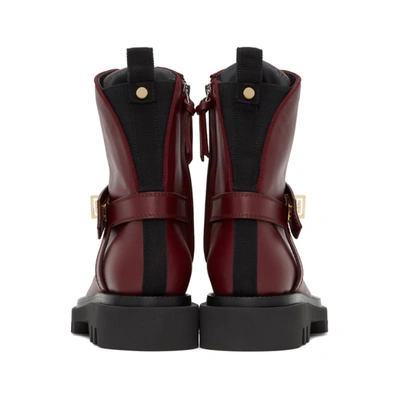 Shop Givenchy Burgundy Eden Rangers Boots In 604-burgundy