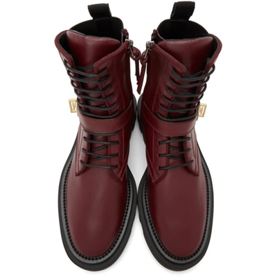 Shop Givenchy Burgundy Eden Rangers Boots In 604-burgundy