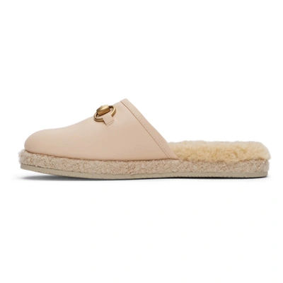 Shop Gucci Pink Shearling Horsebit Fria Loafers In 6766 Skinrose
