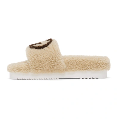 Shop Gucci Beige Interlocking G Eileen Slides In 9547 Beig/cocoa