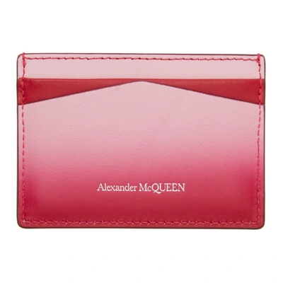 Shop Alexander Mcqueen Ssense Exclusive Pink Skull Card Holder In 1095 Black/soft Ivor