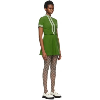 Shop Gucci Green Wool Crepe Dress In 3408 Applegr