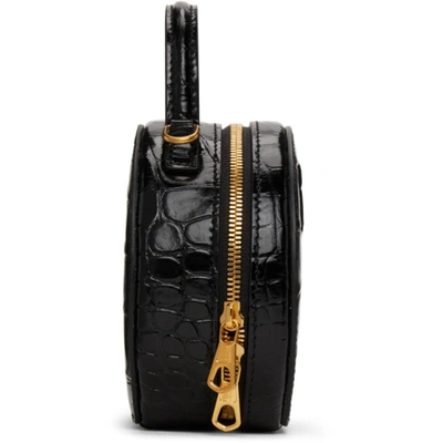 Shop Balenciaga Black Croc Mini Vanity Bag In 1000 Black