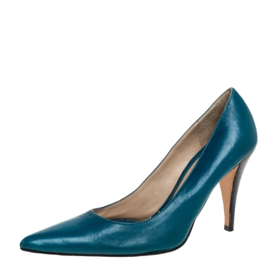 Pre-owned Givenchy Blue Leather Pointed Toe Pumps Size 36