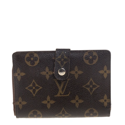 Pre-owned Louis Vuitton Monogram Canvas Port Feuille Vienoise French Purse Wallet In Brown