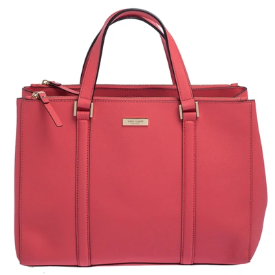 Pre-owned Kate Spade Pink Leather Double Zip Tote