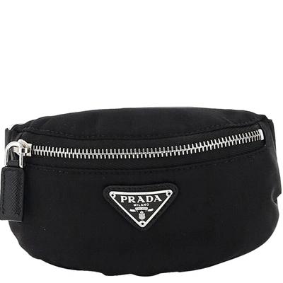Pre-owned Prada Black Nylon Wrist Pouch Bag