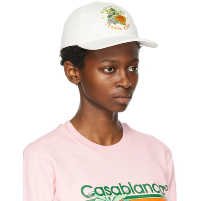 Shop Casablanca Off-white 'tennis Club' Cap In Off White