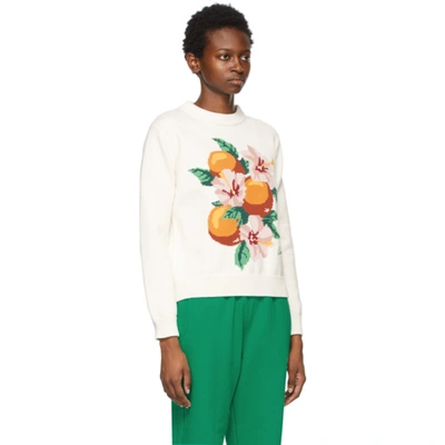Shop Casablanca White La Fleur D'oranger Sweater In Cream