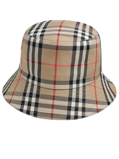 Shop Burberry New Oanek Bucket Check Hat In Beige