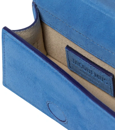 Shop Jacquemus Le Petit Bambino Suede Shoulder Bag In Blue