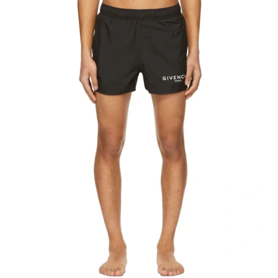 Shop Givenchy Black Logo Swim Shorts In 001 Black