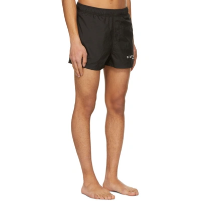 Shop Givenchy Black Logo Swim Shorts In 001 Black