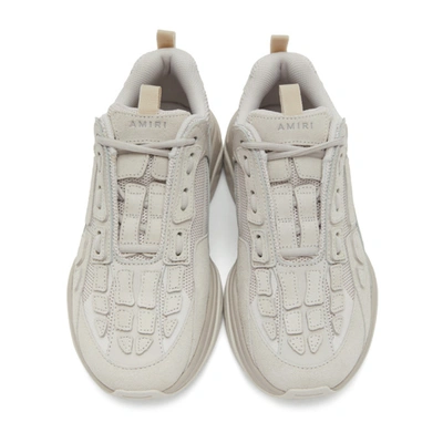 Shop Amiri Grey Bone Runner Sneakers In Warm Grey