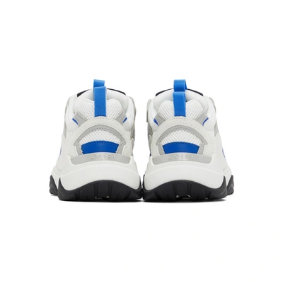 Shop Amiri White & Blue Bone Runner Sneakers