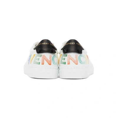 Shop Givenchy White Embroidered Logo Urban Knots Sneakers In 116 White/b