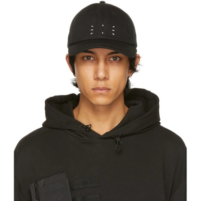 Shop Mcq By Alexander Mcqueen Black Twill Embroidery Cap In 1000 Black