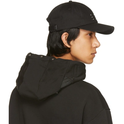 Shop Mcq By Alexander Mcqueen Black Twill Embroidery Cap In 1000 Black