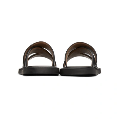 Shop Bottega Veneta Black Leather Slip-on Sandals In 1000 Black