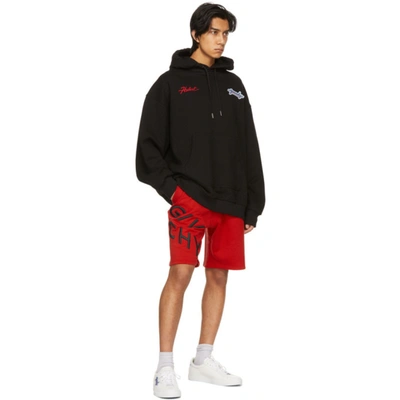 Shop Givenchy Red Embroidered Refracted Logo Shorts In 606 Red