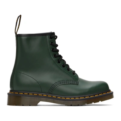 Shop Dr. Martens' Green Smooth 1460 Boots