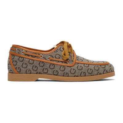 Shop Gucci Brown G Boat Shoes In 2198 Brown-