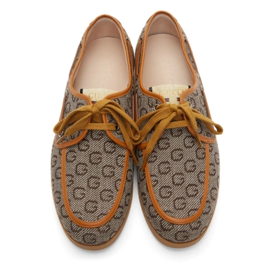 Shop Gucci Brown G Boat Shoes In 2198 Brown-