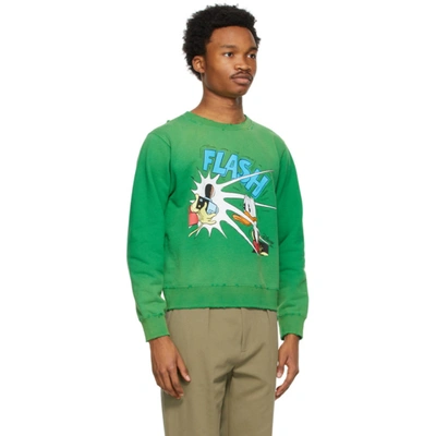 Shop Gucci Green Disney Edition 'flash' Donald Duck Sweatshirt In 3229 Yars