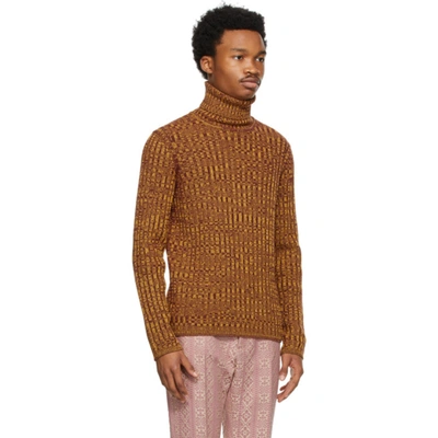 Shop Gucci Yellow & Brown Vanisé Knit Sweater In 2088 Chocol