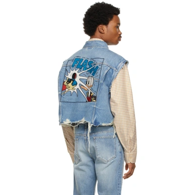 Shop Gucci Blue Disney Edition Denim Donald Duck Jacket In 4452 Ltblue