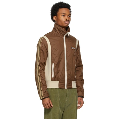 Shop Gucci Brown Nylon Padded Zip Up Jacket In 2255 Brown