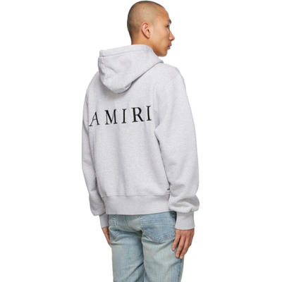 Shop Amiri Grey Ma Fitted Hoodie In Heather Gray