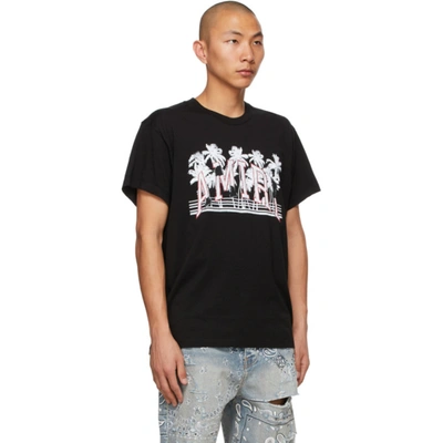 Shop Amiri Black Varsity Palms T-shirt