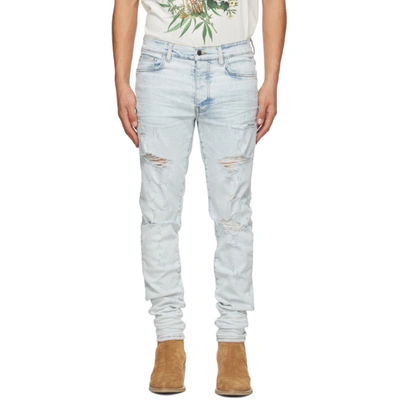 Shop Amiri Blue Thrasher Plus Jeans In Vintage Sky Indigo