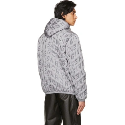 Shop Givenchy Grey Allover Refracted Logo Thermo-quilted Windbreaker Jacket In 040 Silver