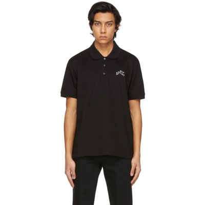 Shop Givenchy Black Embroidered Refracted Logo Polo In 001 Black