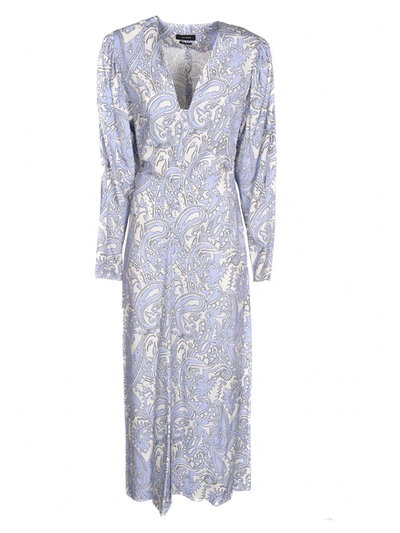 Shop Isabel Marant Paisley Printed Bagenia Dress In Light Blue