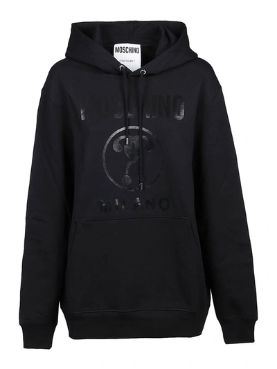 Shop Moschino Double Question Mark Sweatshirt In Black