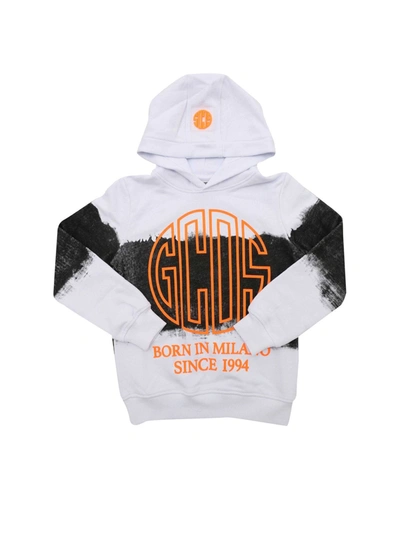 Shop Gcds Logo Sweatshirt In White And Black